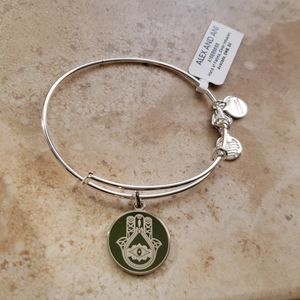 Alex and Ani hand of Fatima  silver bracelet